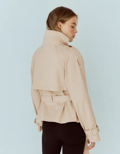 Funnel Neck Trench Jacket