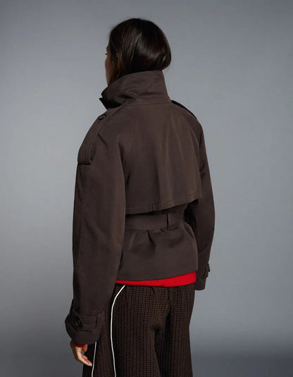 Funnel Neck Trench Jacket